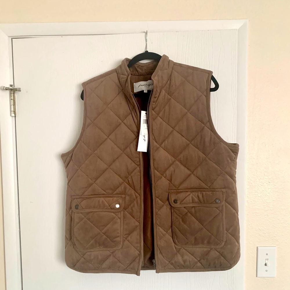 Camel Lena Suede Vest
